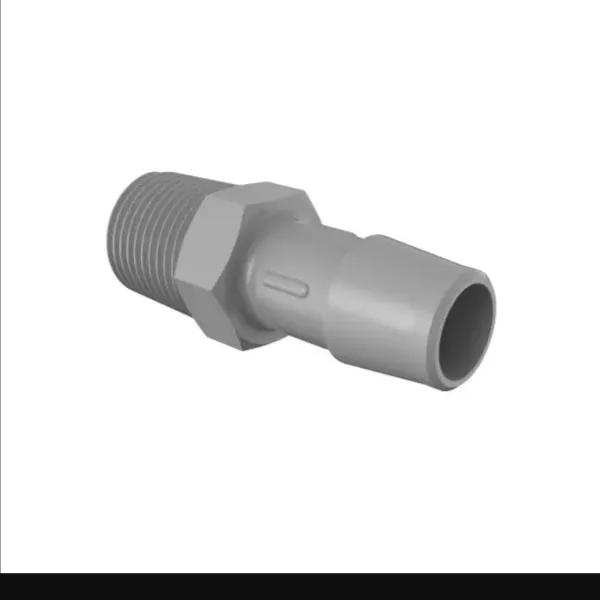 ELDON JAMES A6B-8PVDF Adapter, 3/8 BSPT Thread Size, 1/2 Inch Barb, Gray Kynar 740 | CJ8DNA