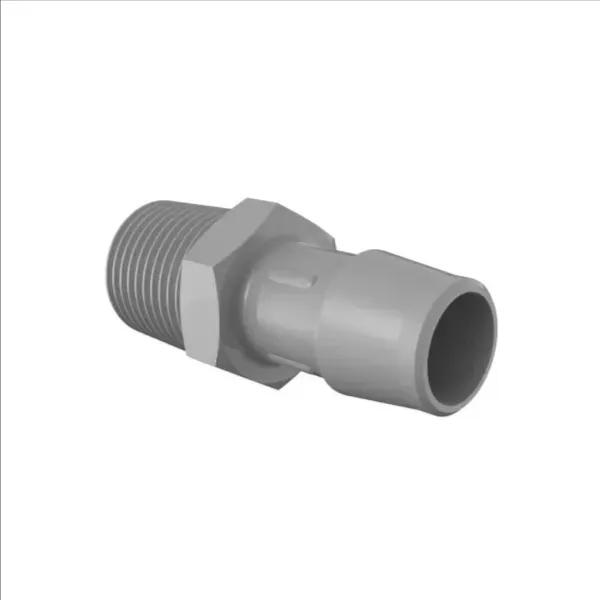 ELDON JAMES A8-10PVDF Adapter, 1/2 NPT Thread Size, 5/8 Inch Barb, Gray Kynar 740 | CJ8DPC