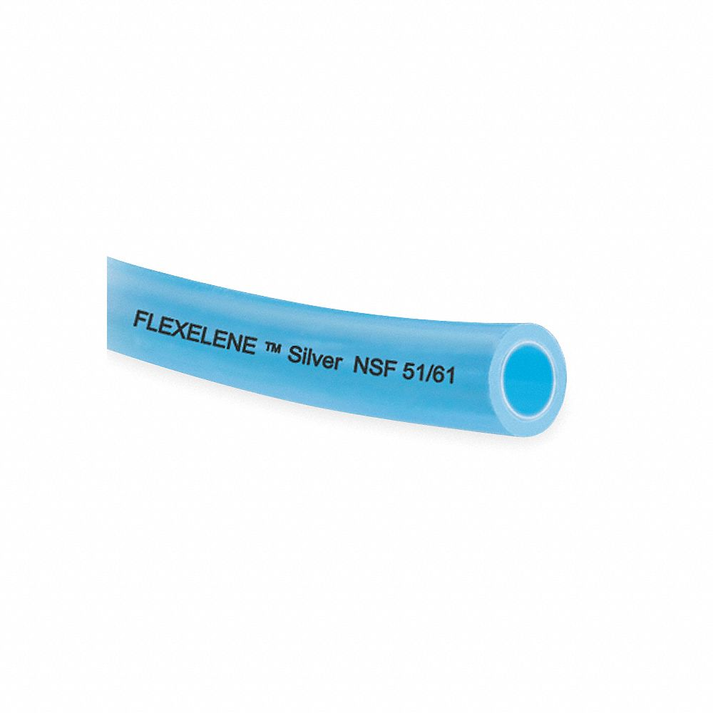 Tubing, Flexelene, Polyethylene, Light Blue, 3/8 Inch OD, 1/4 Inch ID, 25 ft Length