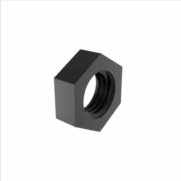 ELDON JAMES HEX1032BN Hex Nut, 10-32 UNF Thread Size, 0.363 Inch Flat, 0.135 Inch Thick, Black Nylon | CJ8FEF
