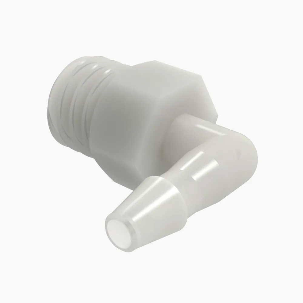 ELDON JAMES L1032-1-200NK7 Elbow, 10-32 UNF Thread Size, 1/16 Inch Barb, Natural Kynar 740 | CJ8FNL