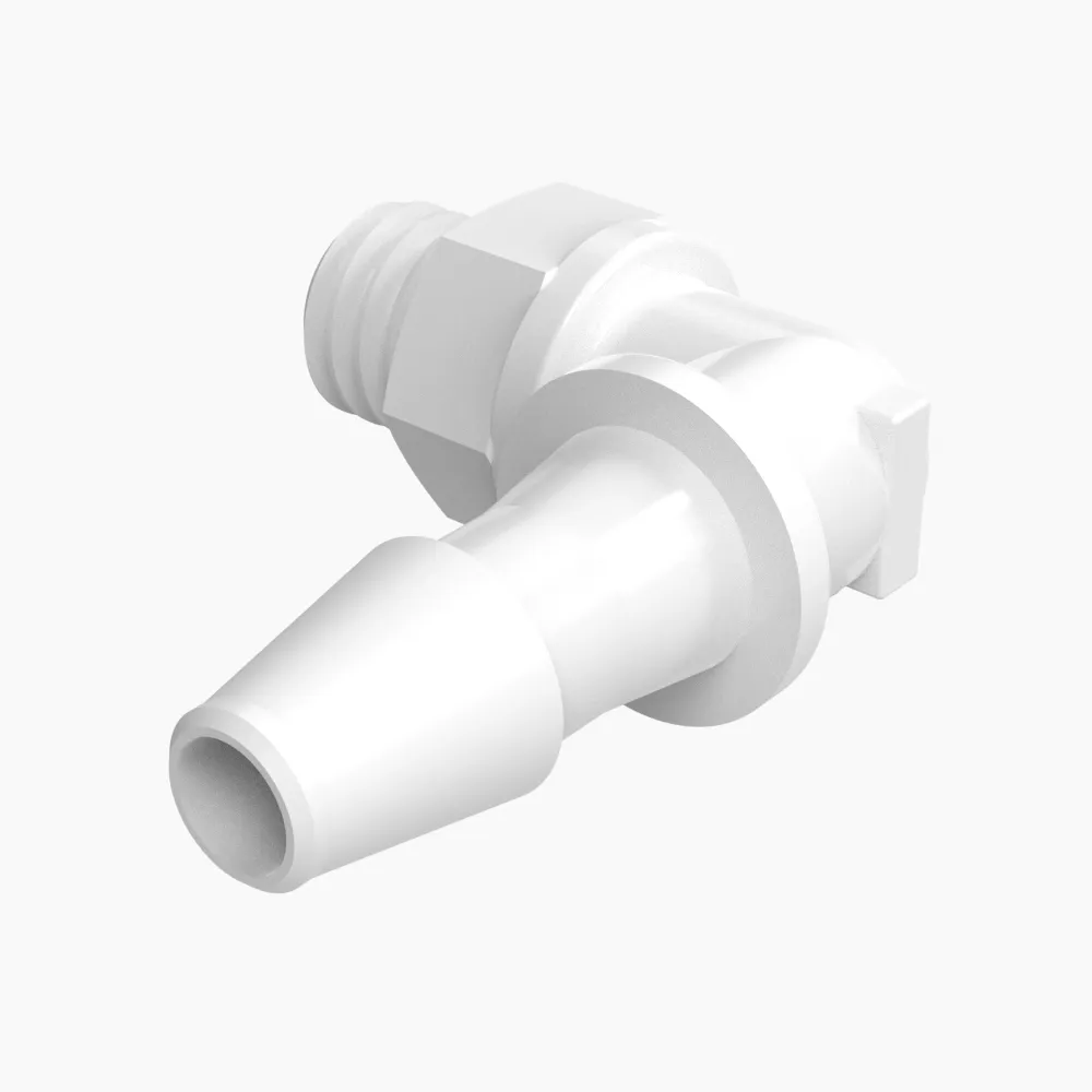 ELDON JAMES L1032-2-200NN Elbow, 10-32 UNF Thread Size, 1/8 Inch Barb, Natural Nylon | CJ8FNY