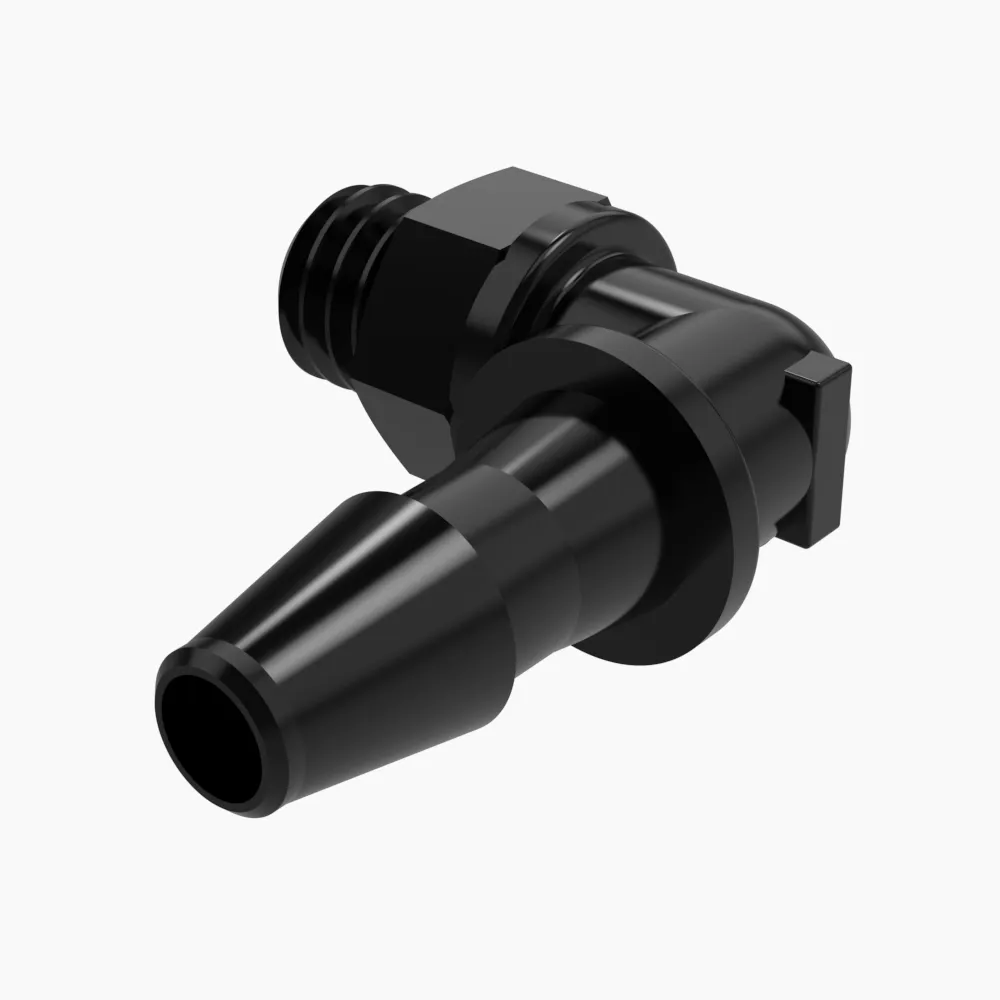 ELDON JAMES L1032-2-200BN Elbow, 10-32 UNF Thread Size, 1/8 Inch Barb, Black Nylon | CJ8FNU