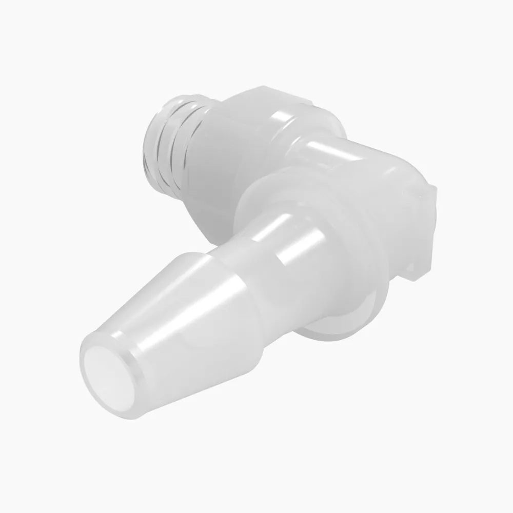 ELDON JAMES L1032-2-200PP Elbow, 10-32 UNF Thread Size, 1/8 Inch Barb, Non Animal Derived Polypropylene | CJ8FNZ