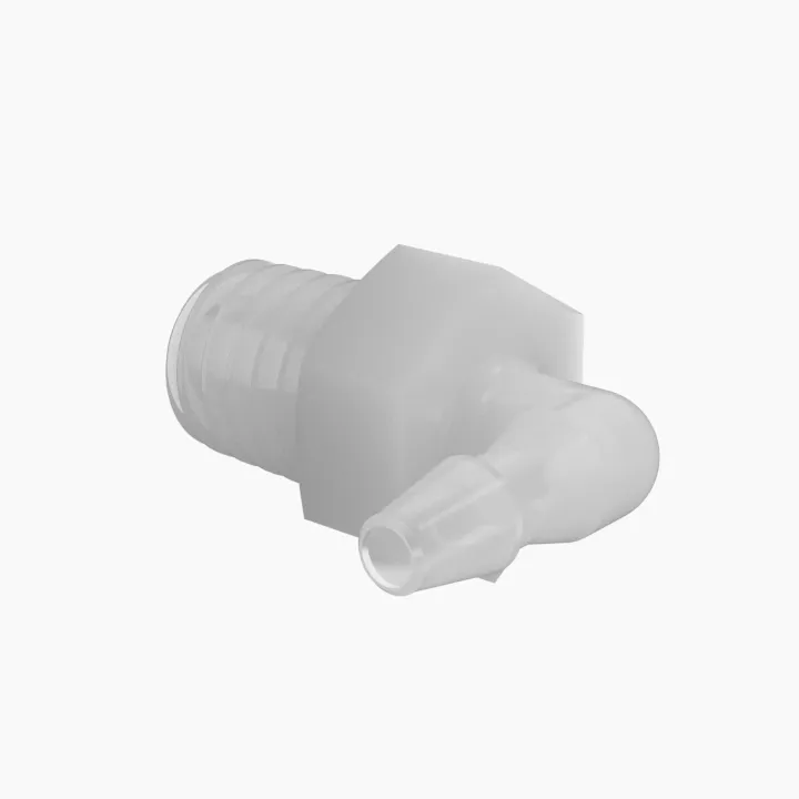 ELDON JAMES L1032T-1-200NK7 Elbow, 10-32 Thread Size, 1/16 Inch Barb, Natural Kynar 740 | CJ8FPG