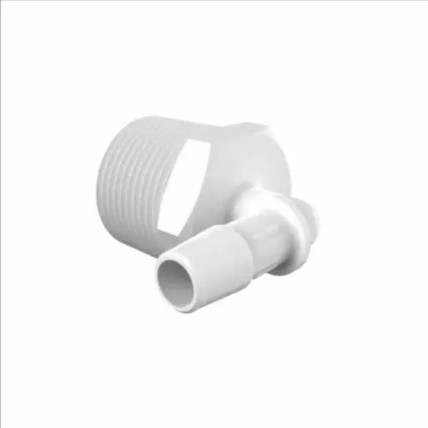 ELDON JAMES L12-6WP Elbow, 3/4-14 NPT Thread Size, 3/8 Inch Barb White Polypropylene | CJ8FTD