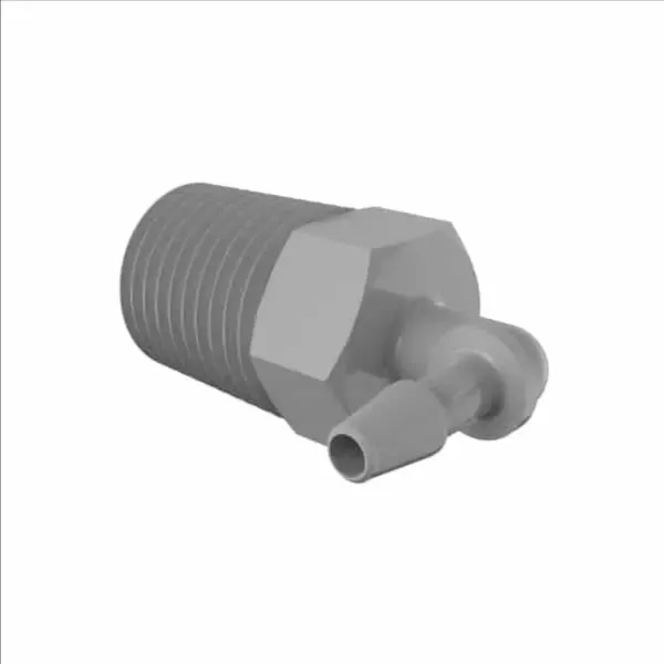 ELDON JAMES L4-2PVDF Barbed Elbow, 1/4-18 Npt To 1/8 Inch Size, Non Animal Derived Polypropylene | CJ8GAN