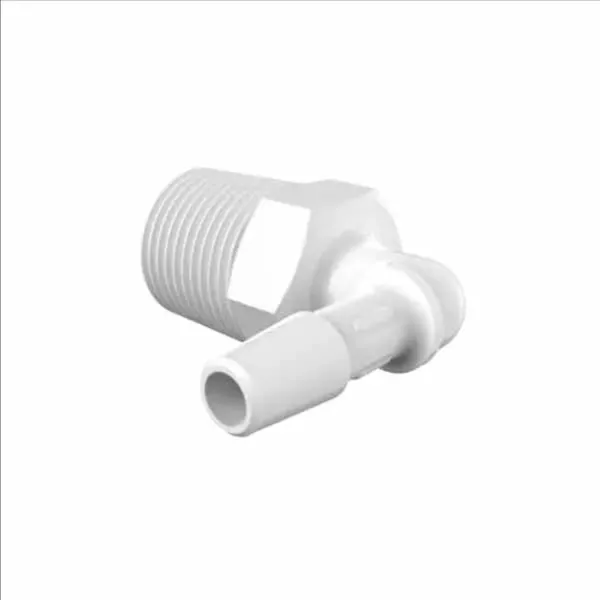 ELDON JAMES L6B-4WP White Polypropylene Elbow, 3/8 BSPT Size, 1/4 Inch Inside Dia. | CJ8GHM