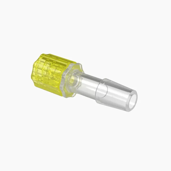 ELDON JAMES LMSLN-4PP-Y Stationary Male Luer, Lock 1/4 Barb Size, Non Animal Derived Polypropylene, Yellow | CJ8HPL