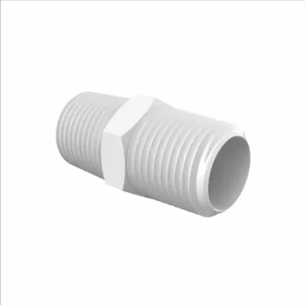 ELDON JAMES N8NK7 Natural Kynar 740 Nipple, 1/2 NPT Size | CJ8HYB