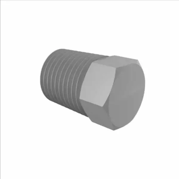 ELDON JAMES P4PVDF Gray PVDF Threaded Hex Plug, 1/4 NPT Size | CJ8JFN