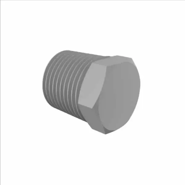 ELDON JAMES P8PVDF Gray PVDF Threaded Hex Plug, 1/2 NPT Size | CJ8JGX