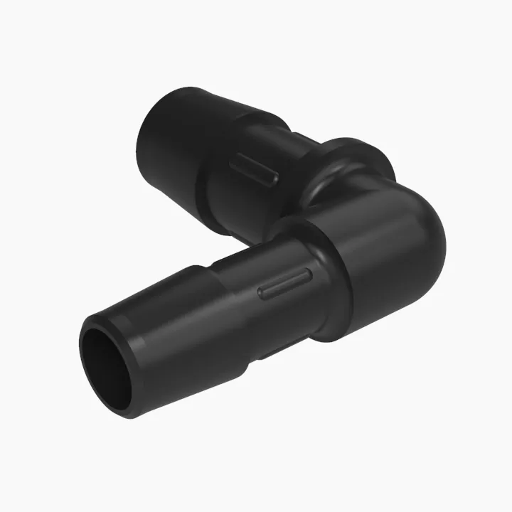 ELDON JAMES RL8-6BN Reduction Elbow, 1/2 x 3/8 Inch Size, Black Nylon | CJ8JVA