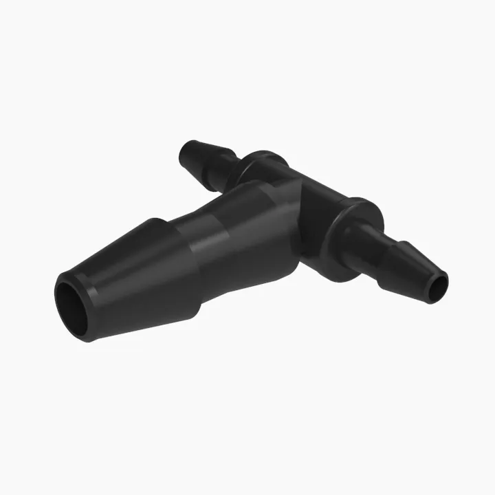 ELDON JAMES RT1-2-200BN Black Nylon Reduction Tee, 1/6 x 1/8 Inch Inside Dia. | CJ8JZZ