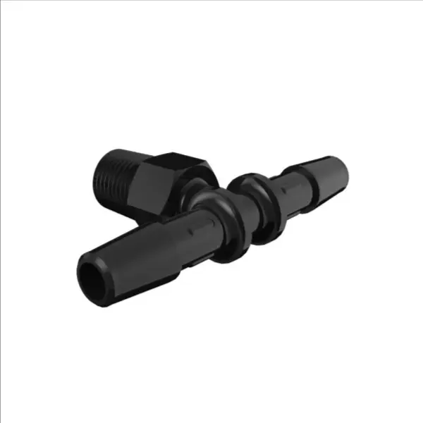 ELDON JAMES T2-4BN Black NylonTee, 1/8 NPT Size, 1/4 Inch Inside Dia. | CJ8LJB