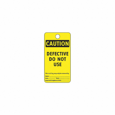 ELECTROMARK 5604V Caution Tag, Yellow, English, 25 PK | CP4FEP 8AD21