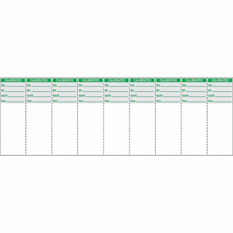 ELECTROMARK Y235822 Label, Calibration, 1 Inch Width, 3 Inch Height, Green/White, Not Laminated | CP4FFM 792XZ2