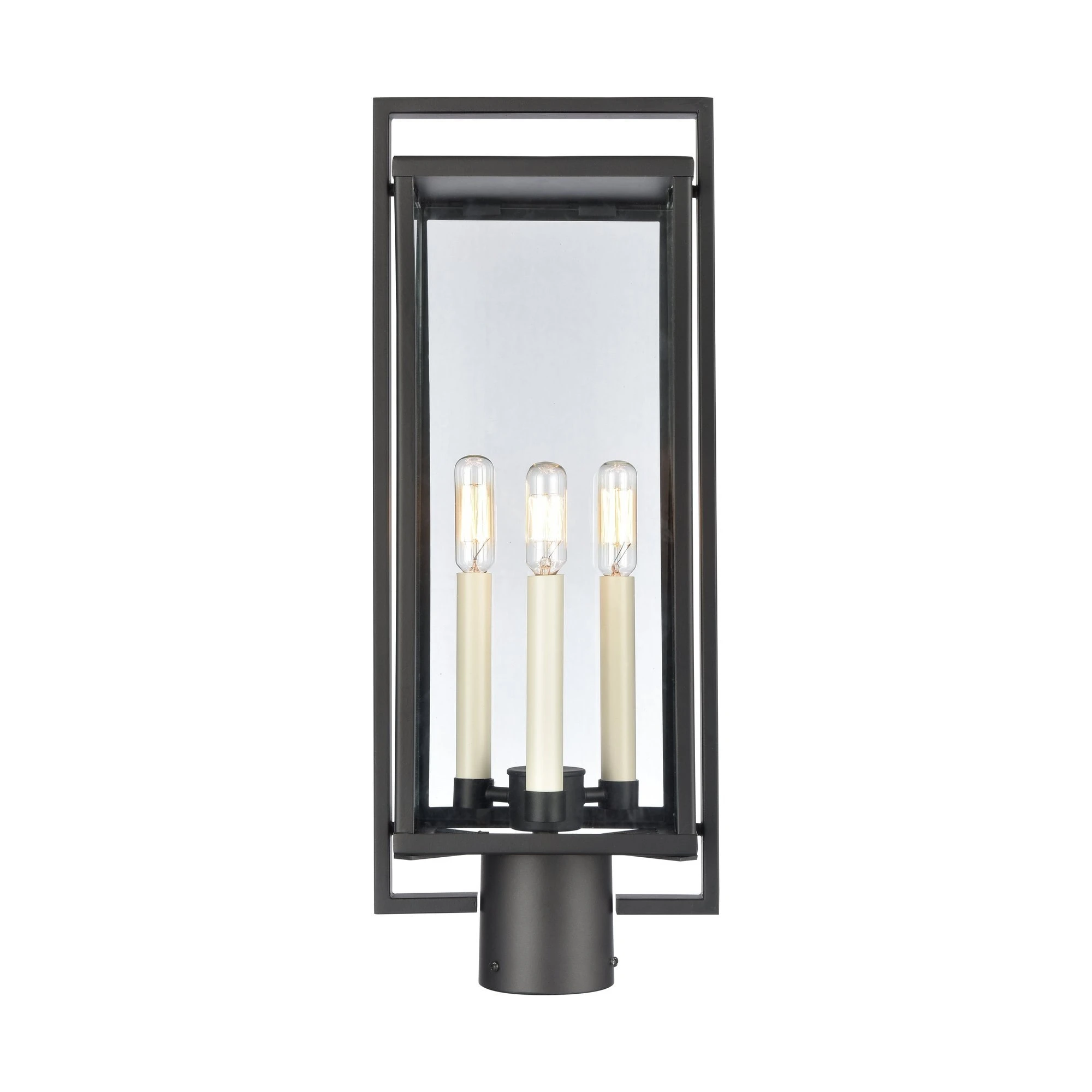 215 Feet Feet High 3 Light Outdoor Post Light, Matte Black