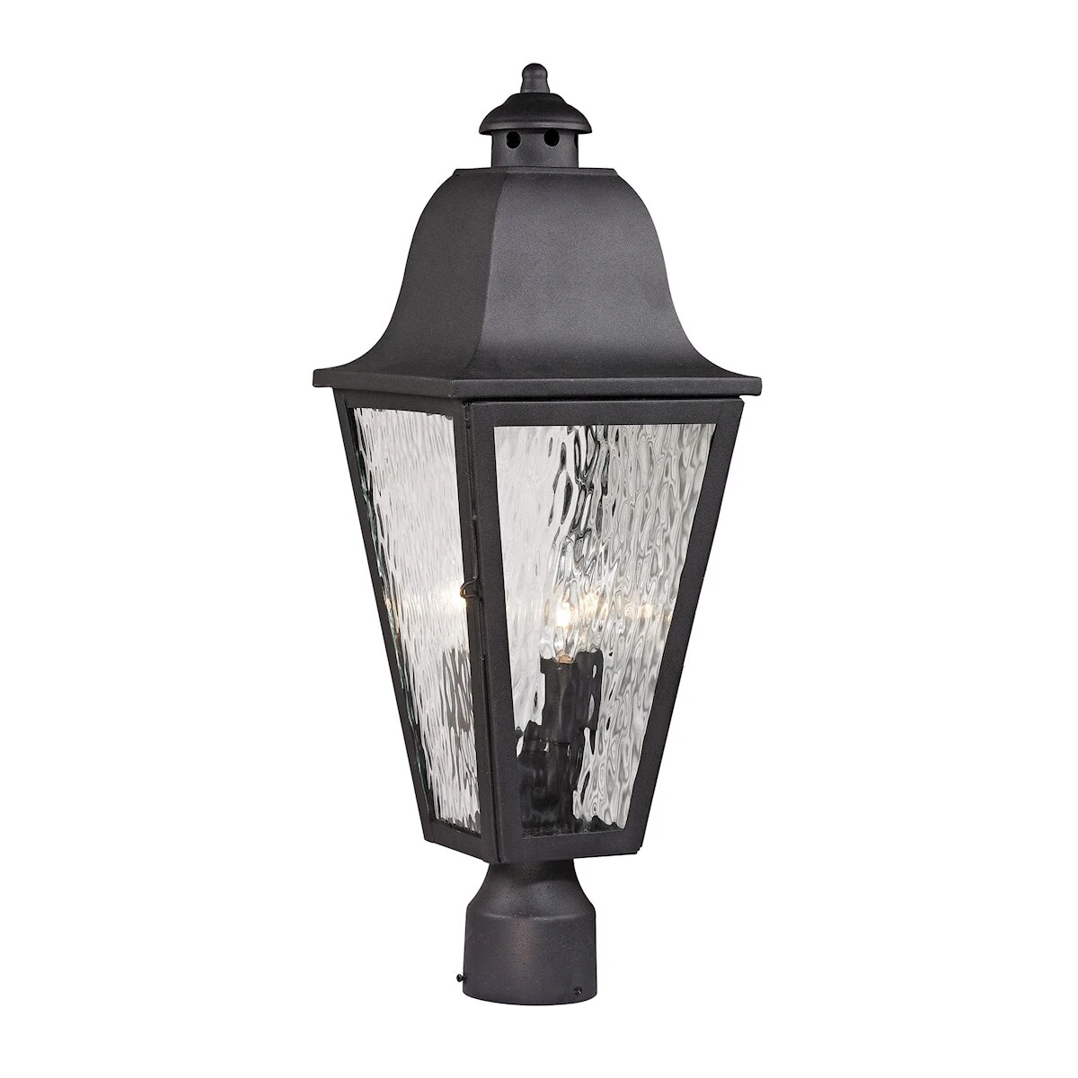 Forged Brookridge 3-Light Outdoor Post Mount Inch Charcoal