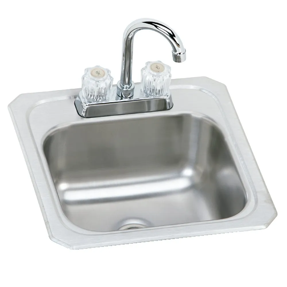 ELKAY BCRA150C Sink Kit, Celebrity, Silver, Stainless Steel, 15 Inch Length, 15 Inch Width | CJ3JJZ 34J908