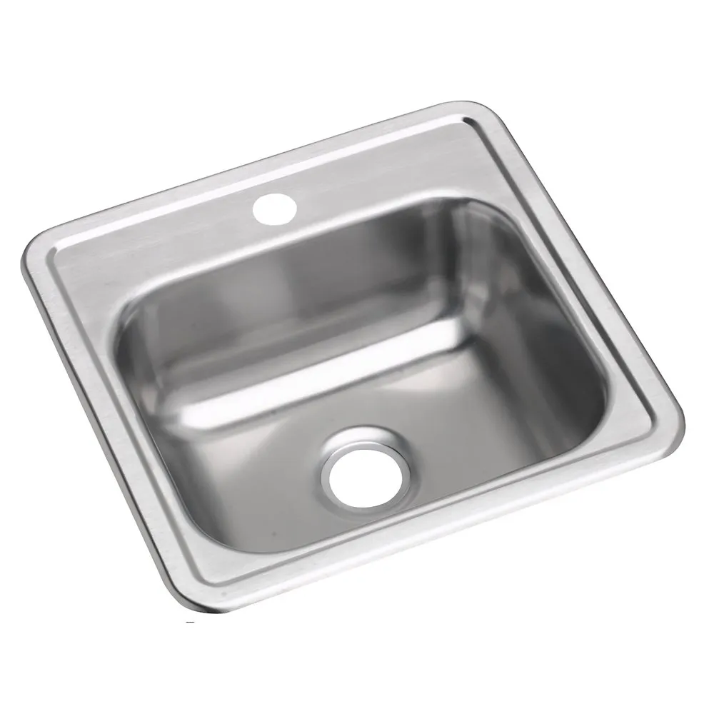 ELKAY D115151 Sink, Drop-In Mount, 1 Hole, Satin Finish | CY8HBE