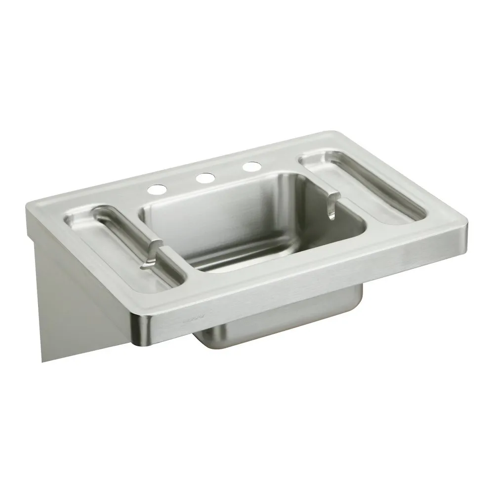ELKAY ESLV28203 Lavatory Sink, Commercial, Silver, Stainless Steel, 28 Inch Length, 20 Inch Width | CJ2RAT 52JY70