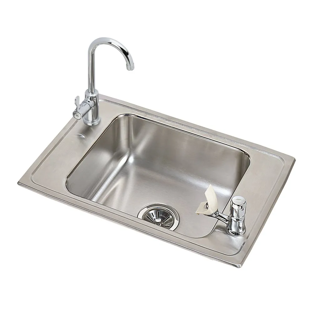 ELKAY PSDKR2517C 17 Inch W x 25 Inch L x 7.125 Inch H, Drop-In, 20 ga. 304 Stainless Steel, Sink | CY8KRT