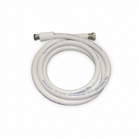 Shower Hose, 1/2 Inch Connection Size, Npsm Connection, 72 Inch Size, White Finish