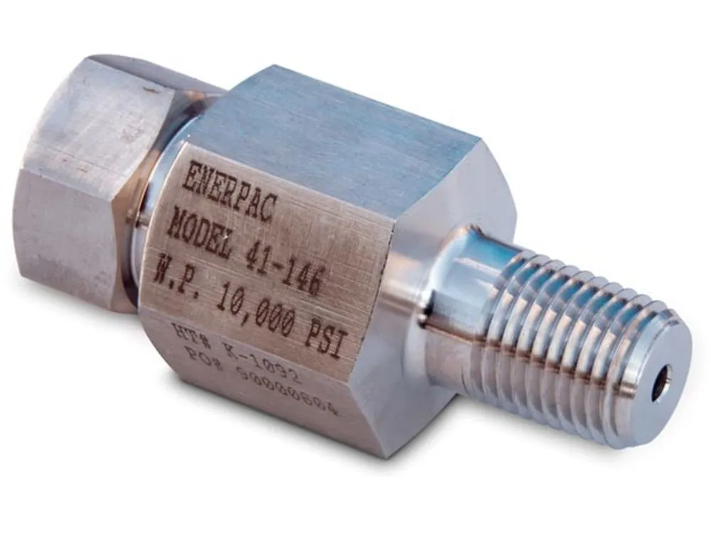 ENERPAC 41166 Adapter, 3/8 Inch Female Cone to 3/8 Inch Male NPTF | CM9HCA