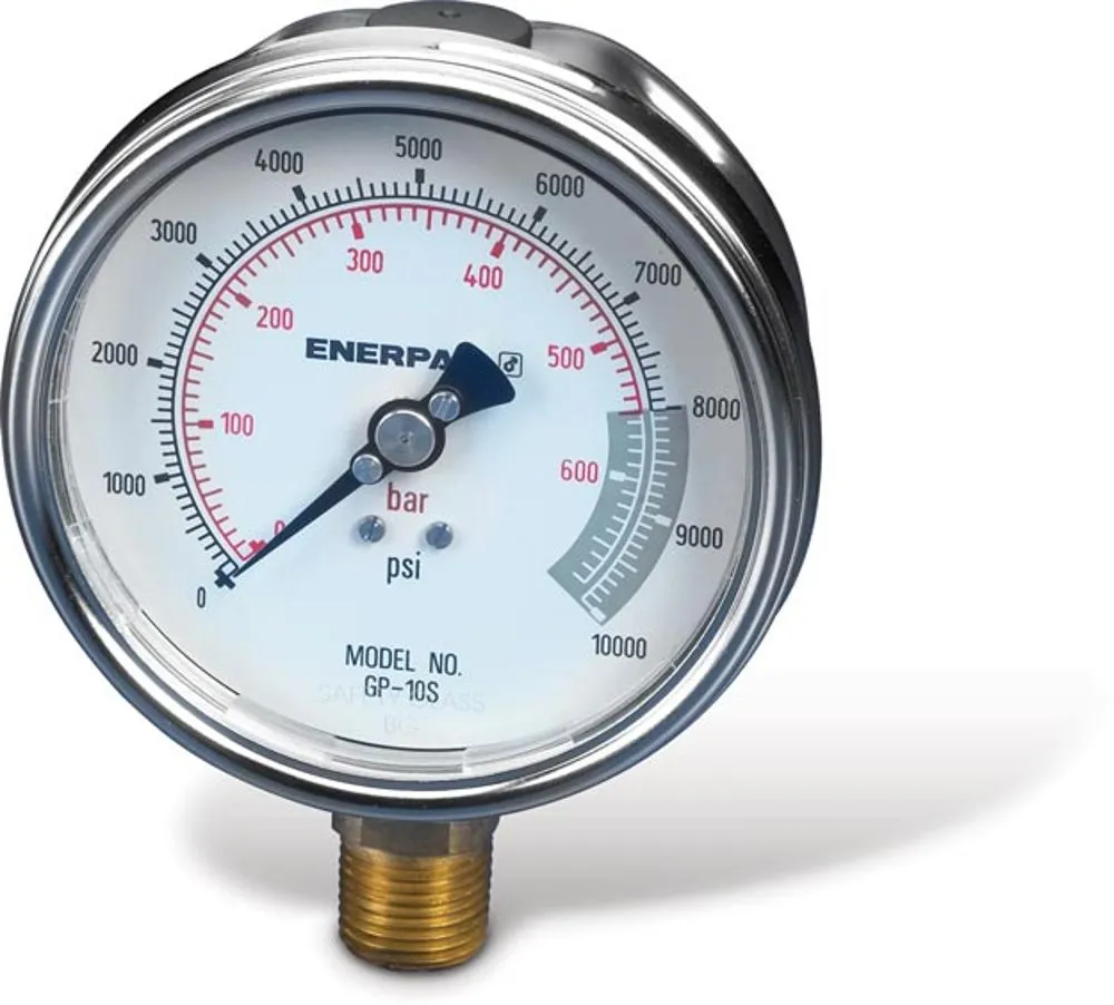 Pressure Gauge, 10000 PSI, 4 Inch Dial Face