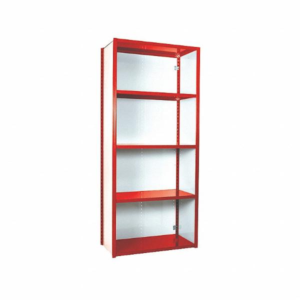 EQUIPTO 671-5S-RD Shelving Unit, 12 Inch Depth x 36 Inch Width x 84 Inch Height, 5 Shelves, Red, Steel | CM7YCP