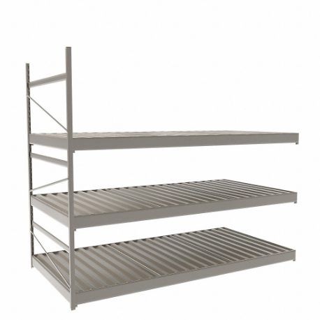 EQUIPTO 1015D63A-PY Bulk Rack With Decking, Add-On, Light-Duty, 72 Inch x 36 Inch x 60 in, Ribbed Steel | CP4HXP 36F960