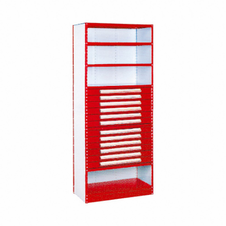 EQUIPTO 4203DN-RD Metal Shelving, Standalone, Heavy-Duty, 36 x 18 Inch Size, 84 Inch Overall Ht, 4 Shelves | CP4JAJ 36F805
