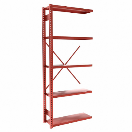 EQUIPTO 661-5A-RD Metal Shelving, Add-On, Heavy-Duty, 36 x 12 Inch SIze | CP4HYC 36G128