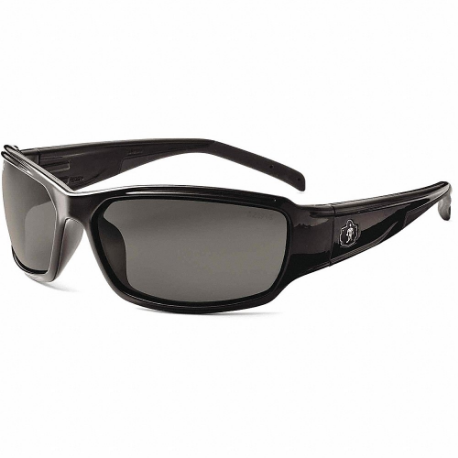 ERGODYNE THOR Safety Glasses, Polarized, Traditional Frame, Full-Frame, Gray, Black, Black | CU2ZFY 458P77