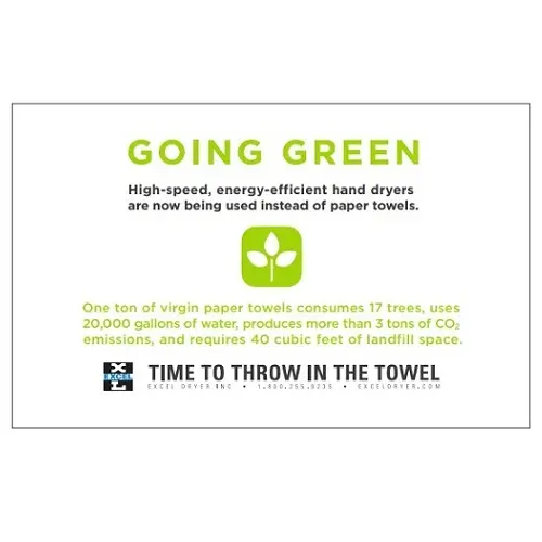 EXCEL DRYER 676W Wall Placard, Going Green | CX8WNJ