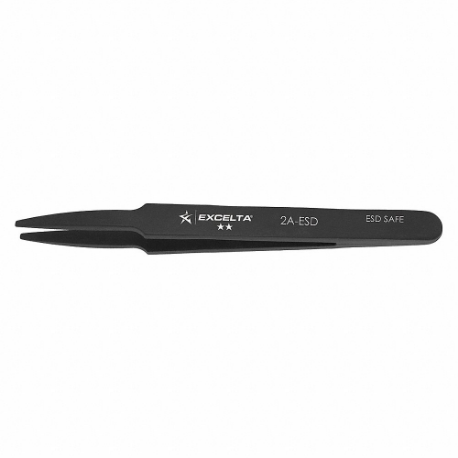 EXCELTA 2A-ESD Tweezer 4.5 In. Plastic Str Flat Point | CP4VMM 32LD96