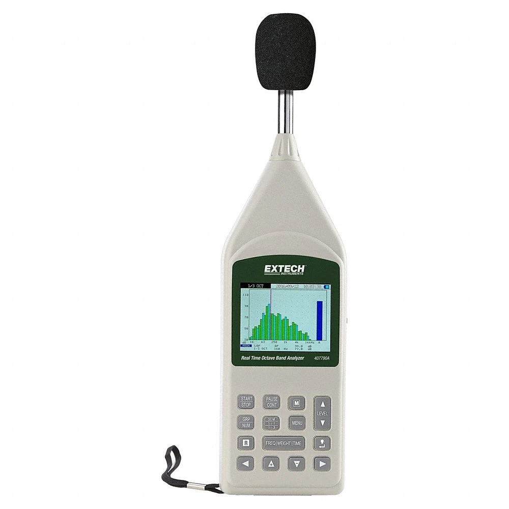 Sound Level Meter, 20 dB, Octave Band Analyzers, 20 dB to 130 dB, 25 hz to 10 k hz, NIST