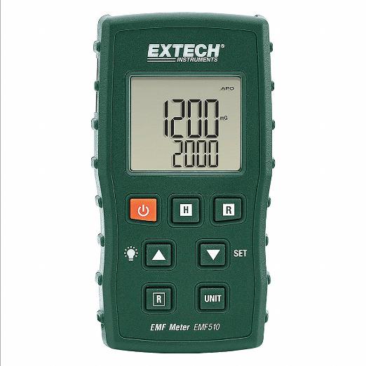 Gauss Meter, 200/2000mG/20/200uT, +/-5% Accuracy, 30 to 300 Hz, Backlit LCD