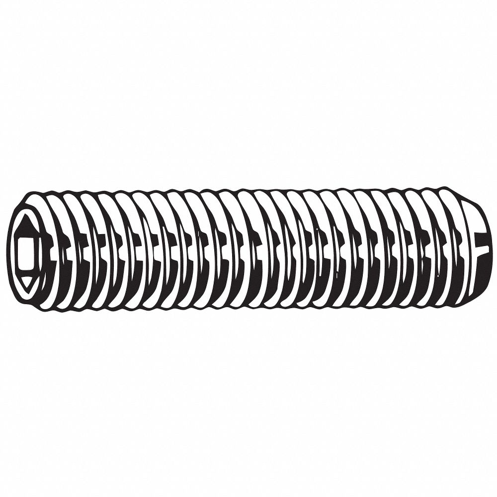 Socket Set Screw, M5 Thread Size, Pln, 20mm Lg., 2.5mm Drive Size, Cup, Hex Socket