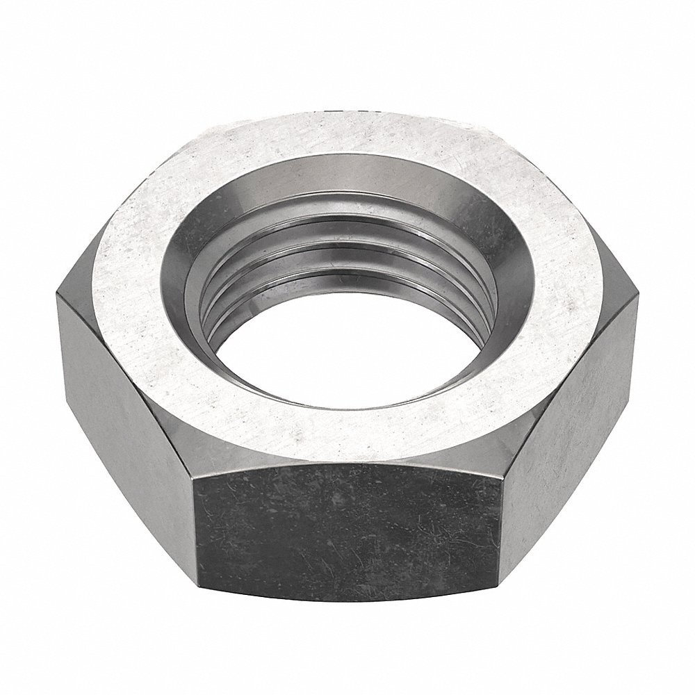 Jam Nut, 1 1/4 Inch-7 Thread, 1 27/32 Inch Hex Wd, 3/4 Inch Hex Ht, Stainless Steel