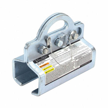 Rail Anchor, Carabiner, 3 3/4 Inch Depth, 7 Inch Length, Steel, Horizontal/Vertical