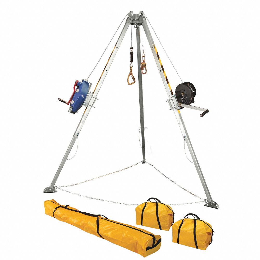 Confined Space System, 4 5/8 ft to 8 ft Ht, 48 Inch to 84 ft Base, 310 lb Weight, Steel