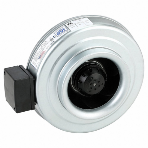 Centrifugal Inline Fan, 8 Inch Duct With Metal Housing, 120V