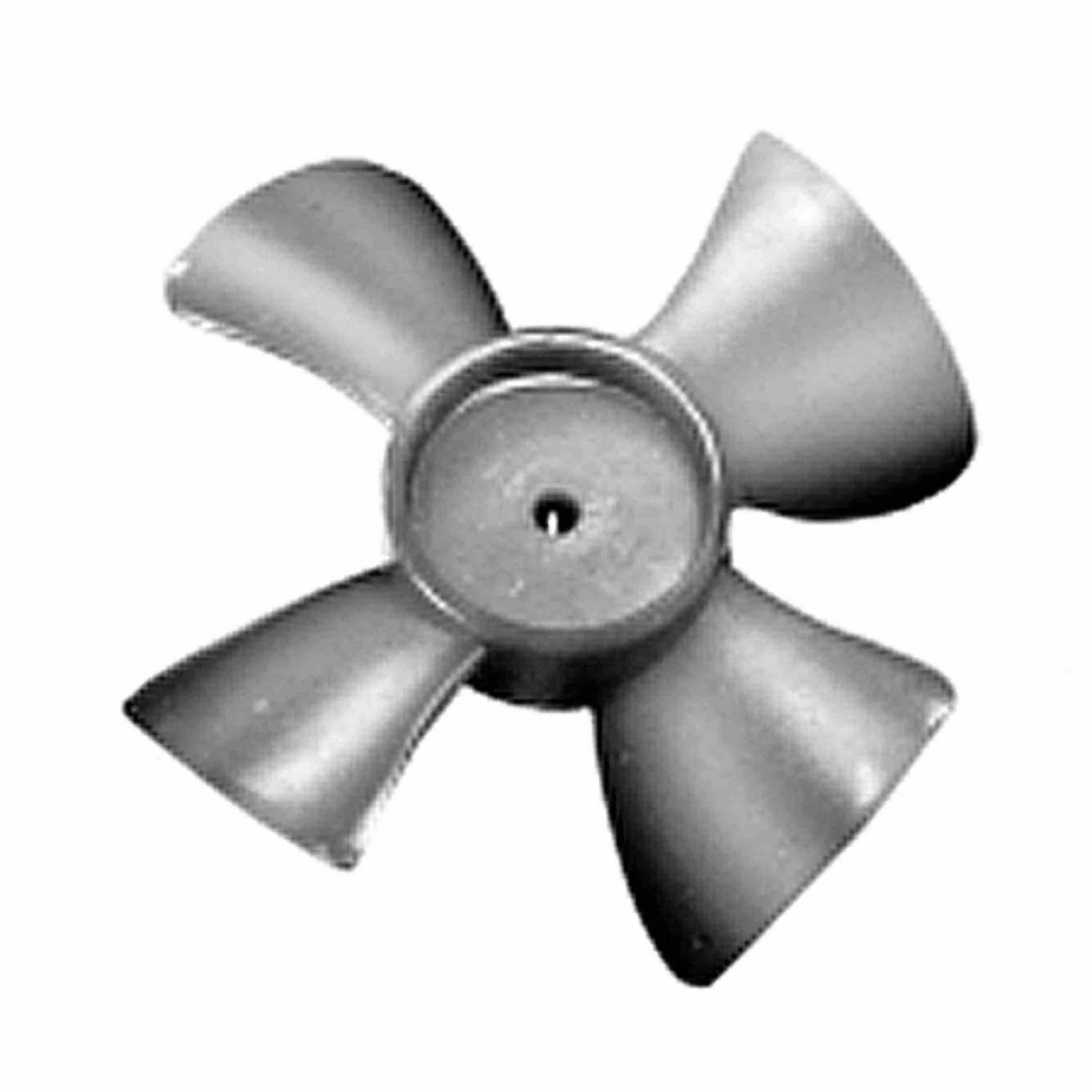 Push-On Fan Blade, 4 Blade, Shaft Size 0.181 Inch, 4 Inch Dia