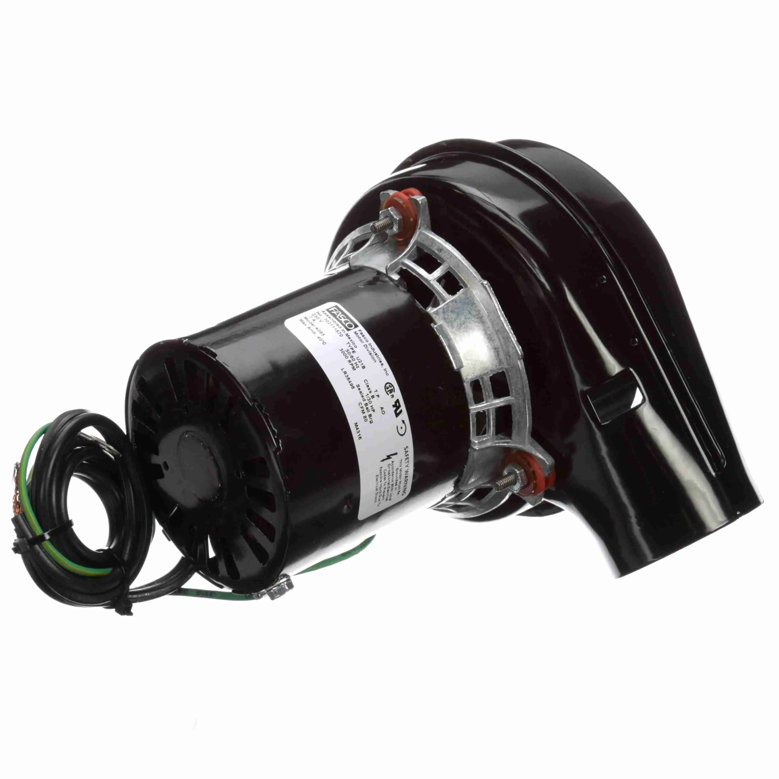 Round Outlet Shaded Pole Draft Inducer Blower, 230 V, No Flange