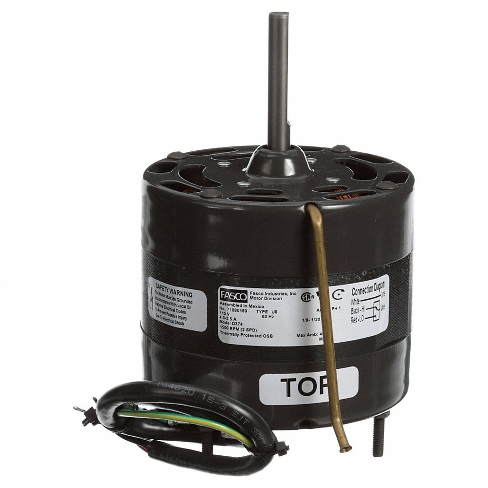 FASCO D374 Motor, 1/8-1/20 Hp, 115V, 1500Rpm, 2Speed, Cw | CP4XMV 241X90