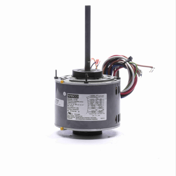 FASCO D742 Condenser Fan Motor, Stud Mount, Open Dripproof, 1/4 HP, 1075 RPM, 1 Speed | CH9XDA 49VT92