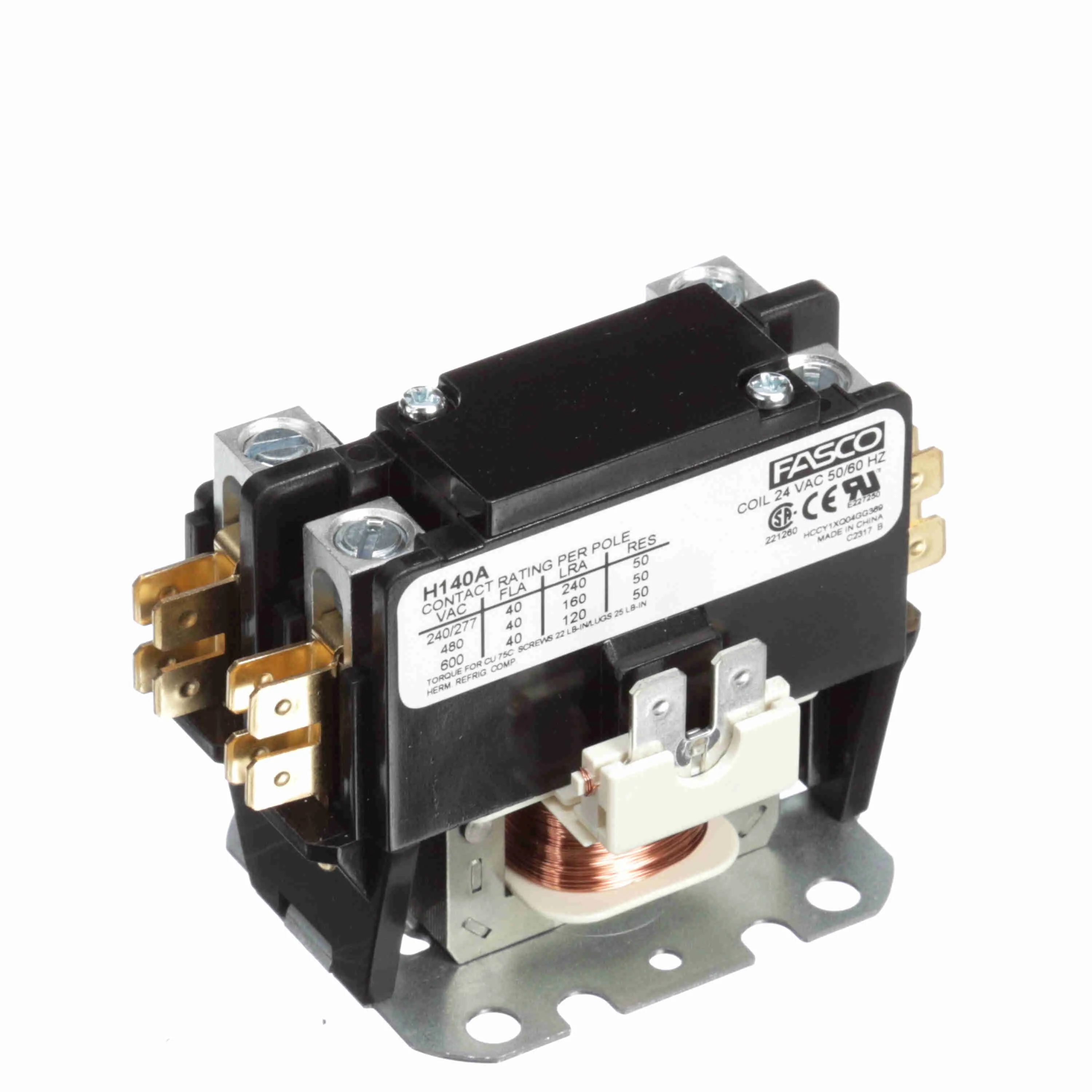 Contactor, 1 Pole, 40 A, 24 V