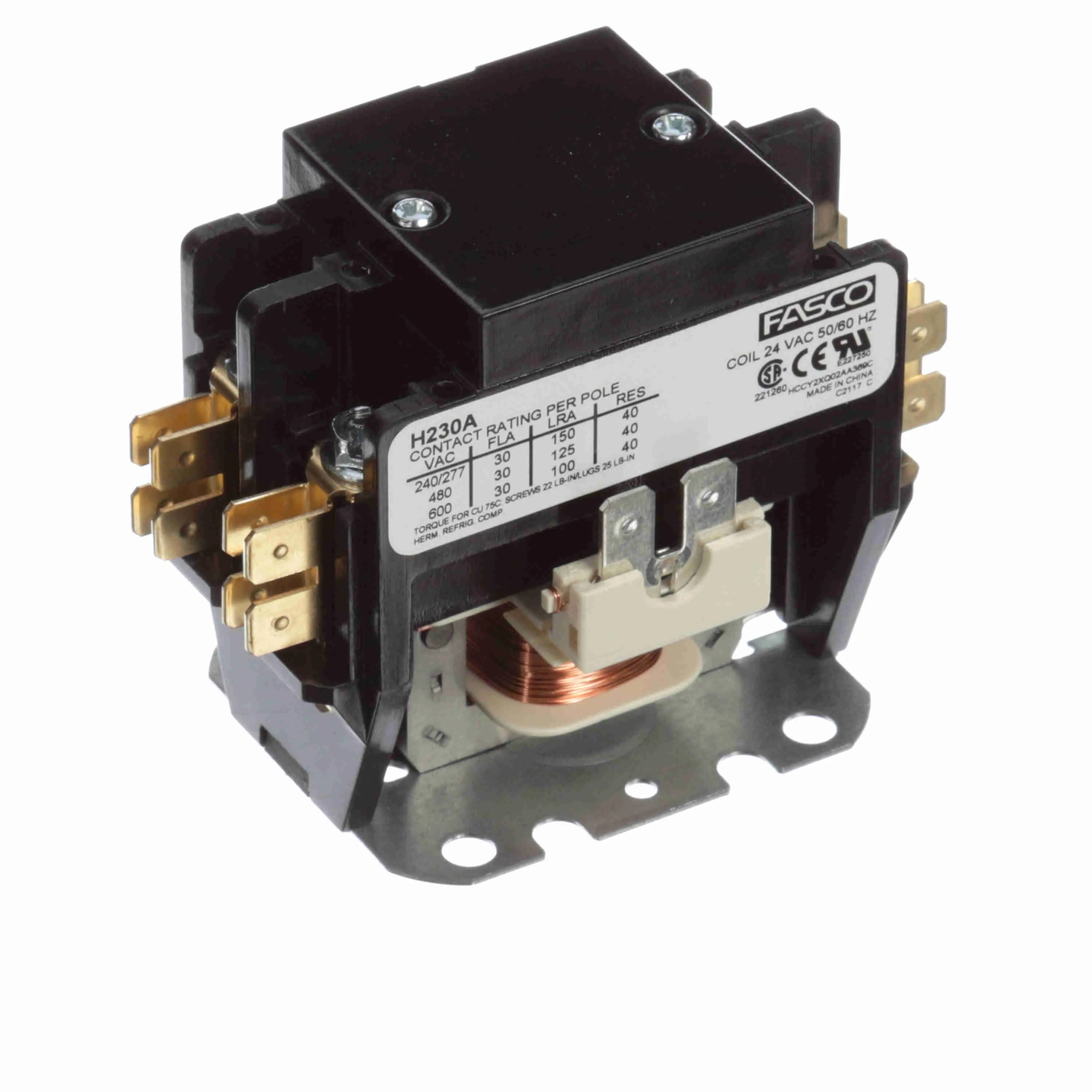 Contactor, 2 Pole, 30 A, 24 V